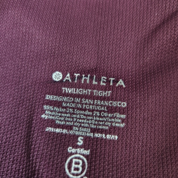 Athleta Twilight Tight Antique Burgundy Seamless Leggings Size Small - Picture 6 of 8